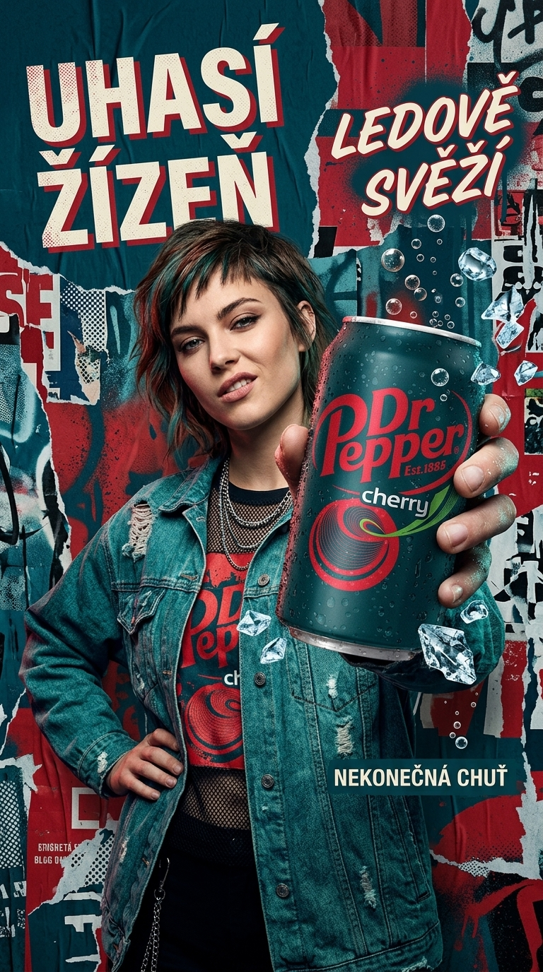Dr Pepper Cherry limonáda 330 ml - lifestyle plakát