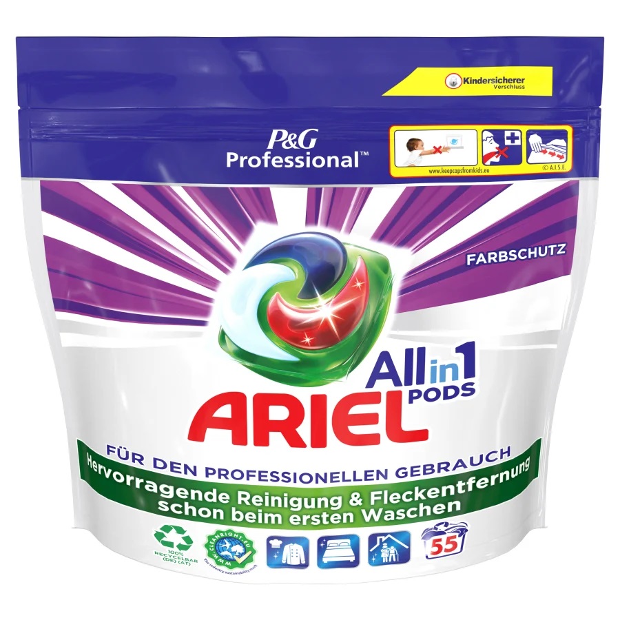 Ariel Professional gelové kapsle All-in-One Color 55 dávek - profi Qualität