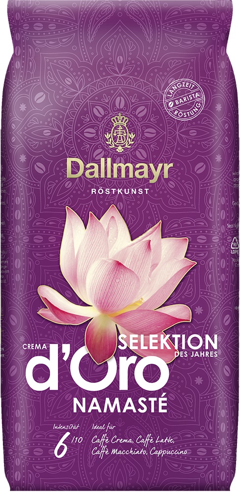 Dallmayr NAMASTÉ crema d´ORO výběr roku 2023, zrnková káva 1 kg