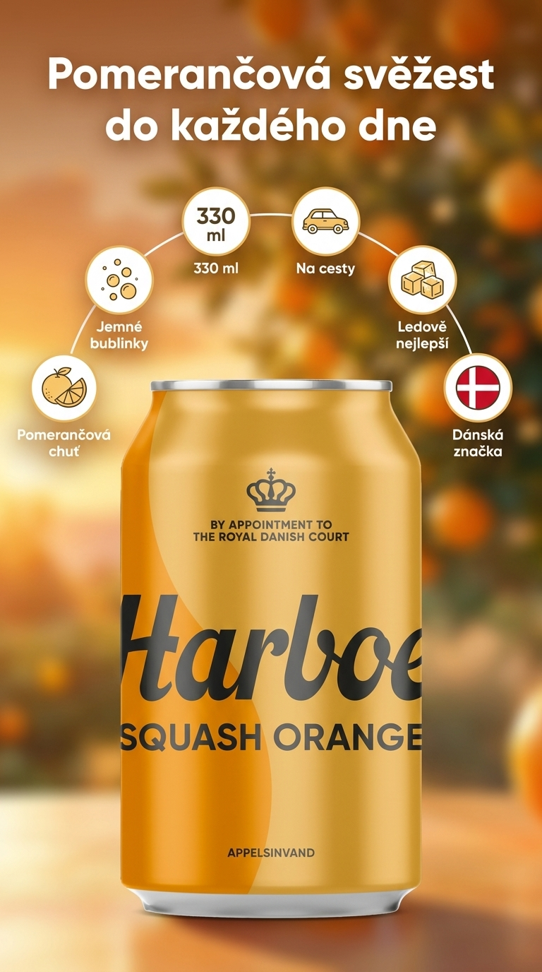 Harboe Squash Orange 330 ml - mobilní infografika
