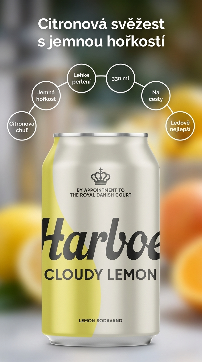 Harboe Cloudy Lemon 330 ml - mobilní infografika
