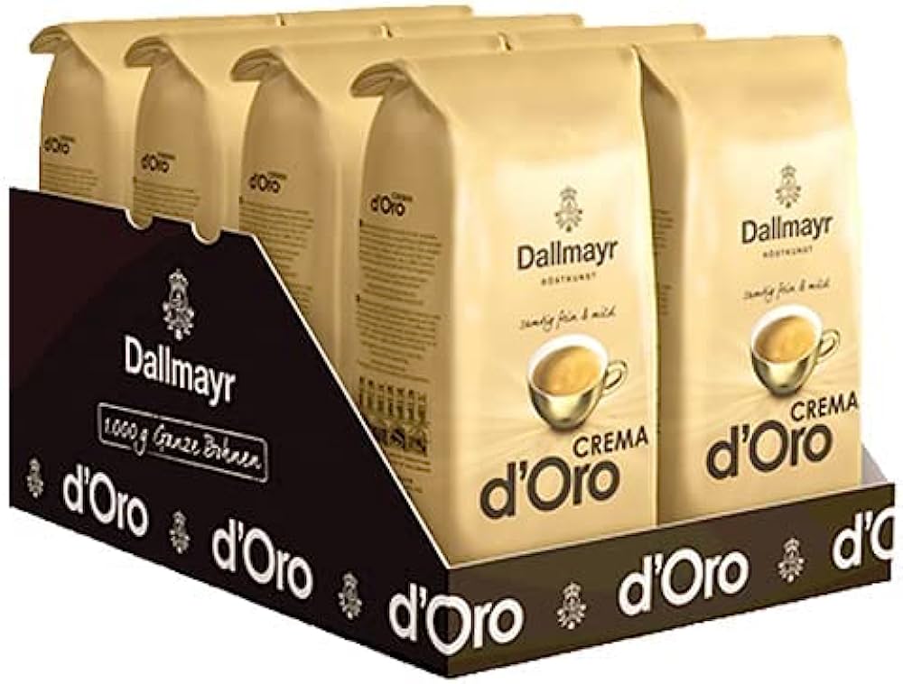 Dallmayr Crema d´Oro zrnková káva 8x1 kg-VÝHODNÉ BALENÍ - originál z Německa