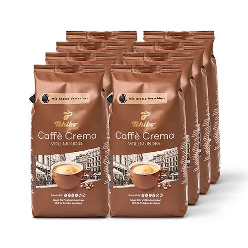 Tchibo Caffe Crema Vollmundig, zrnková káva 8x1 kg-VÝHODNÉ BALENÍ