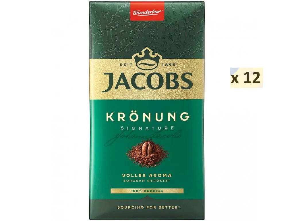 Jacobs Krönung pražená káva, mletá 12x500 g-VÝHODNÉ BALENÍ - originál z Německa