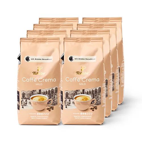 Tchibo Caffe Crema Mild, zrnková káva 8x 1 kg-VÝHODNÉ BALENÍ