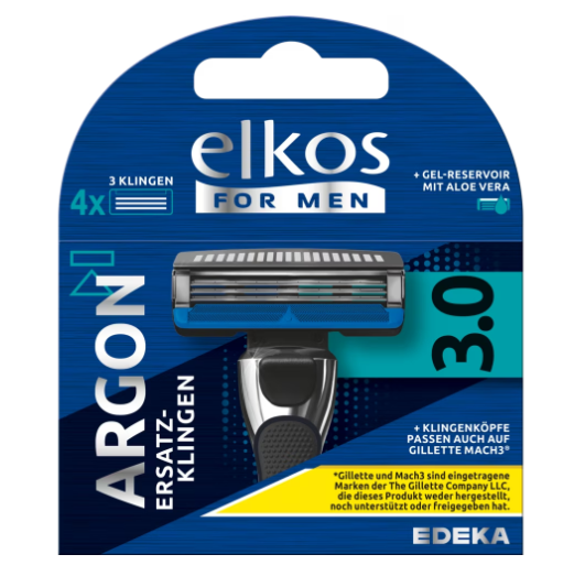 ELKOS MEN XENON Premium Náhradní holicí hlavice Argon 3.0, 4 ks - originál z Německa