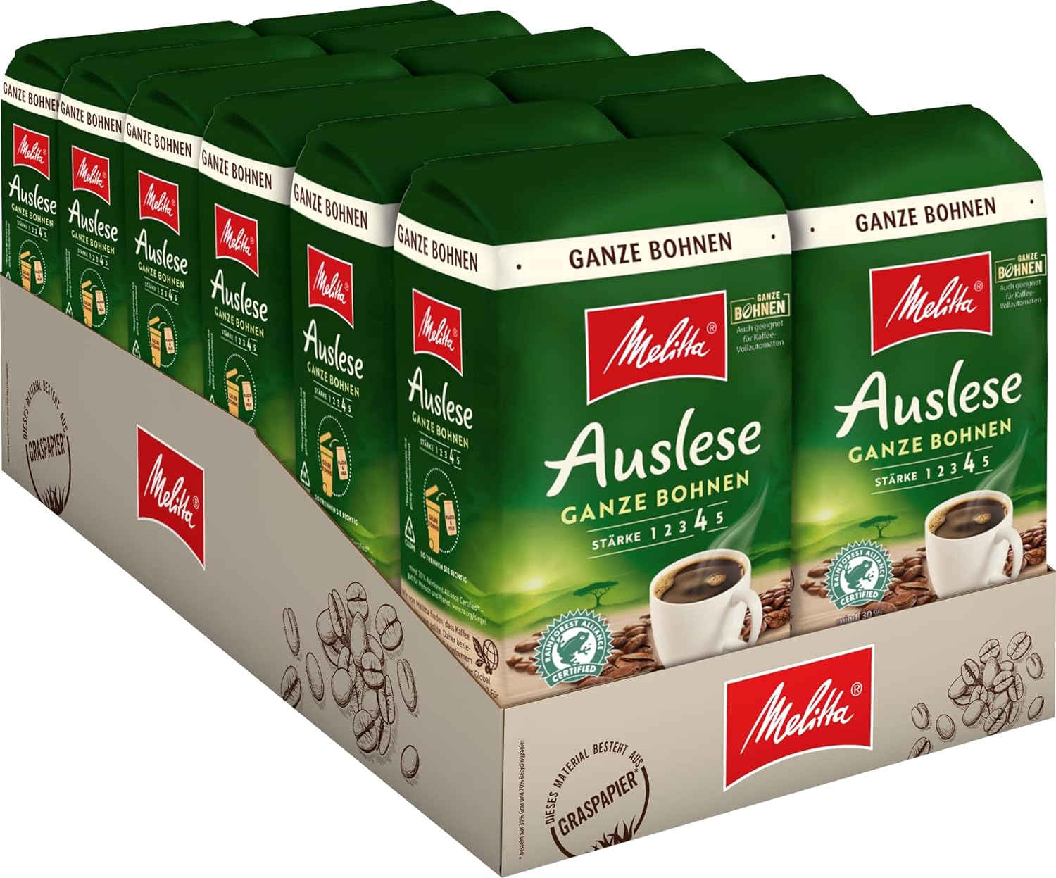 Melitta Auslese zrnková káva 10x500g-VÝHODNÉ BALENÍ