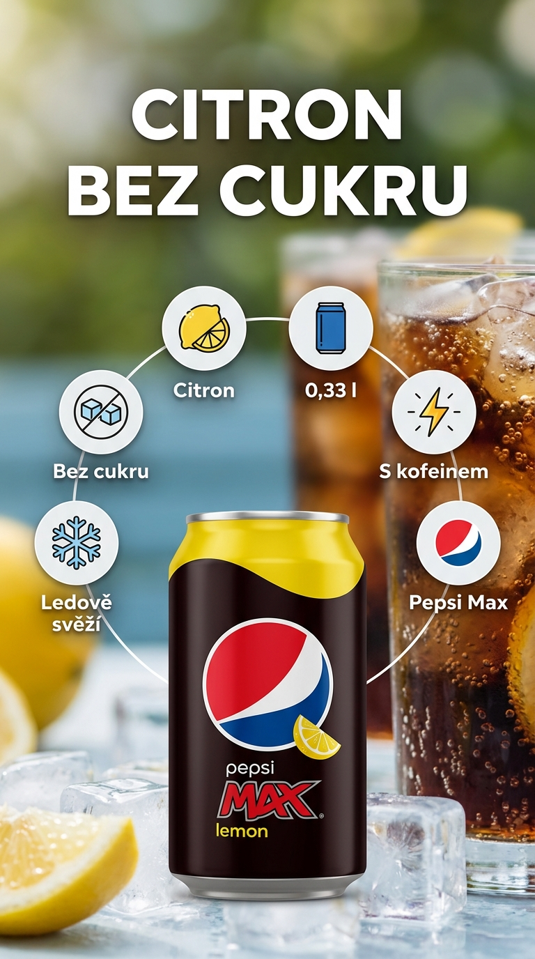 Pepsi Max Lemon - mobilní infografika