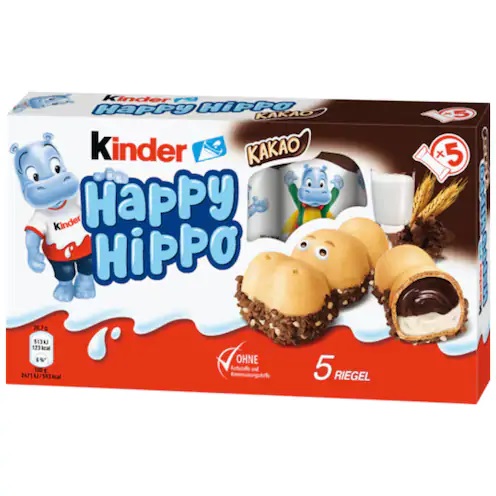 Kinder Happy Hippo Kakao 5ks, 103,7g - originál z Německa