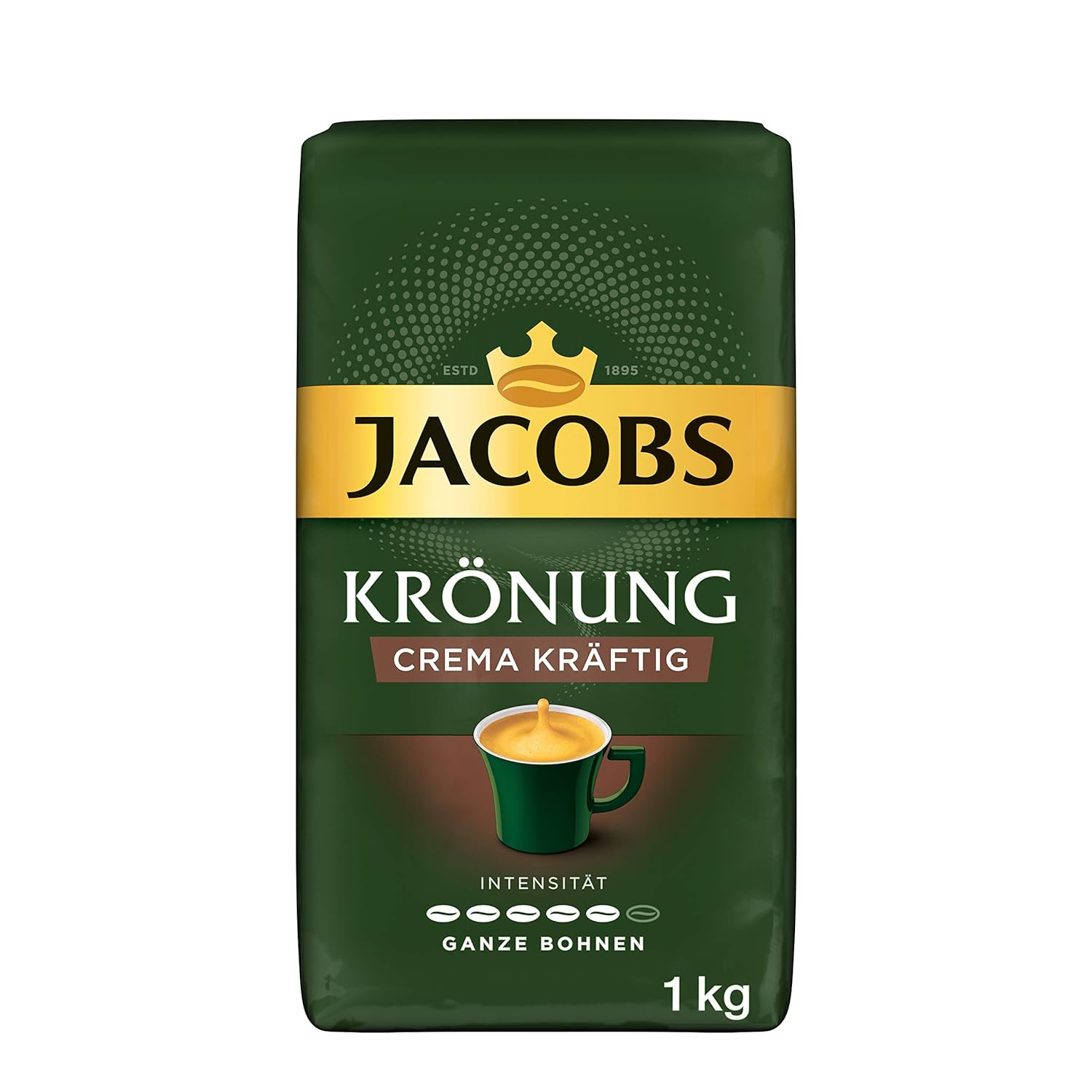 Jacobs Krönung Caffe Crema kräftig, zrnková káva 1 kg - originál z Německa