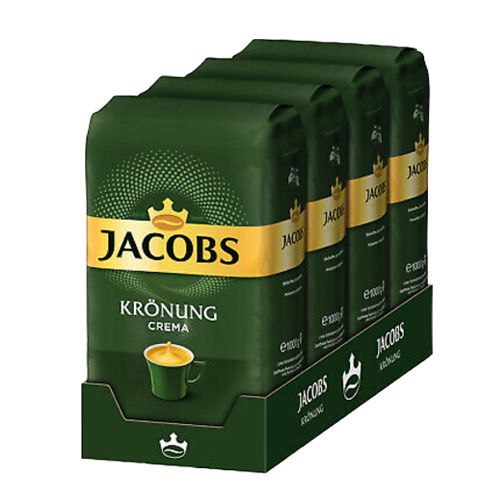 Jacobs Krönung Caffe Crema, zrnková káva 4x1 kg-VÝHODNÉ BALENÍ - originál z Německa