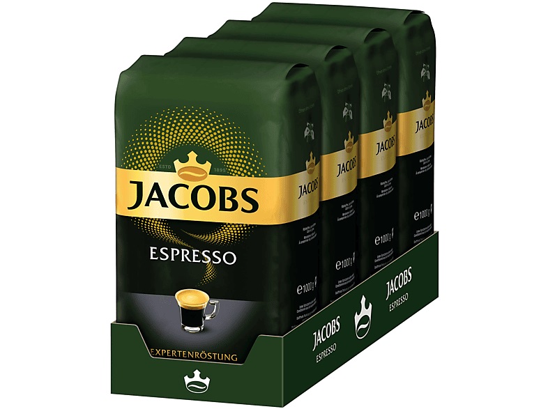 Jacobs Expertenröstung Espresso, zrnková káva 4x1 kg-VÝHODNÉ BALENÍ - originál z Německa