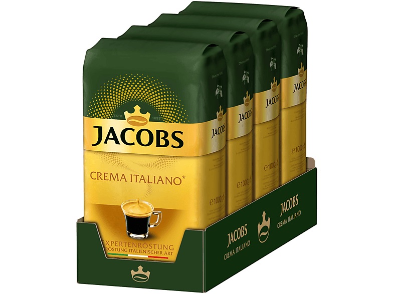 Jacobs Expertenröstung Crema Italiano, zrnková káva 4x1 kg-VÝHODNÉ BALENÍ - originál z Německa