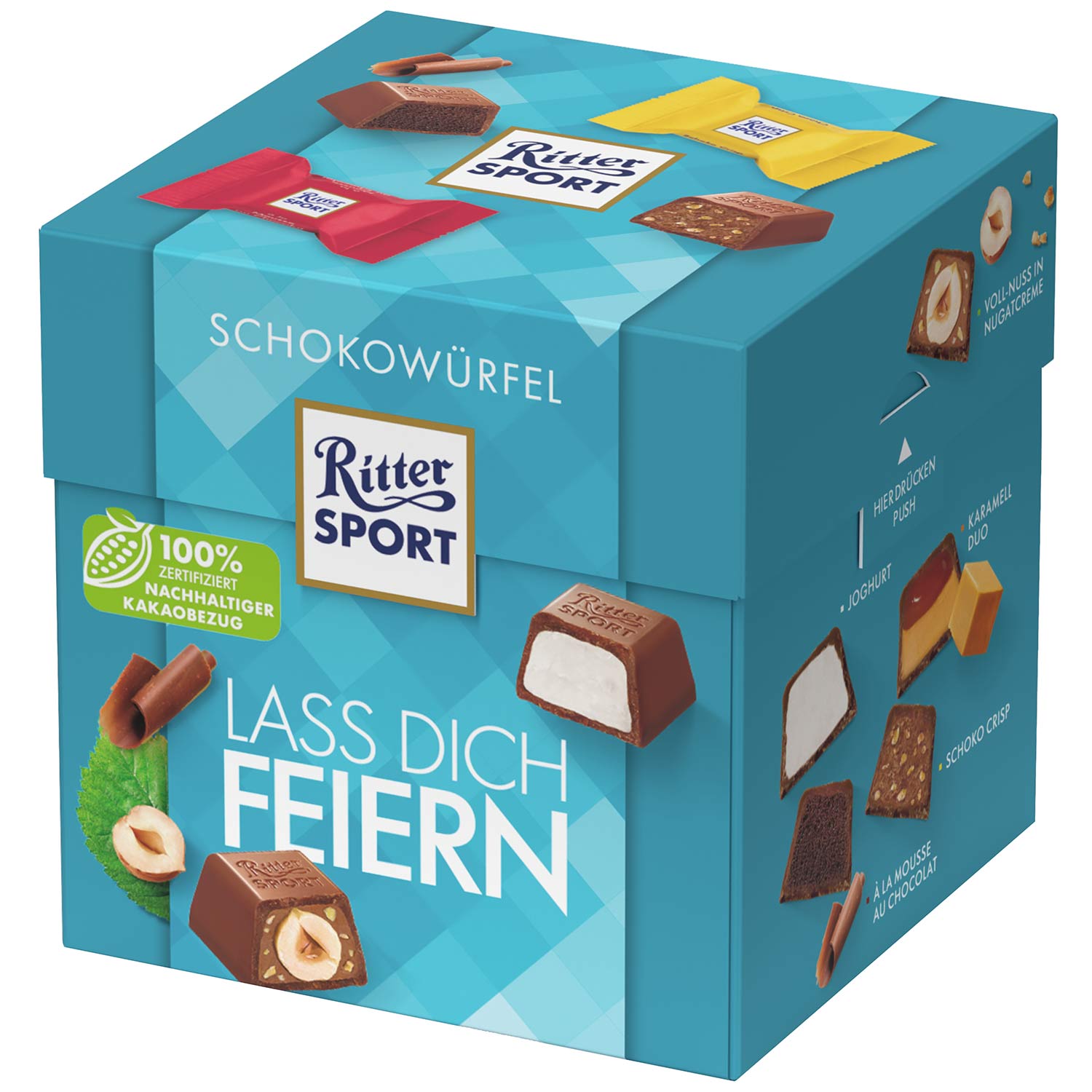 Ritter Sport čokoládová kostka - párty mix 22 ks, 176 g - originál z Německa