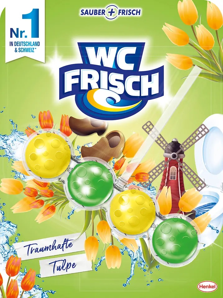 WC Frisch Blau Kraft-Aktiv závěsný blok se svěží vůní Traumhafte Tul 50 g