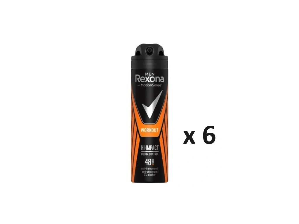 Rexona Men Anti-Transpirant Spray Workout HI-Impact 6x150 ml-VÝHODNÉ BALENÍ