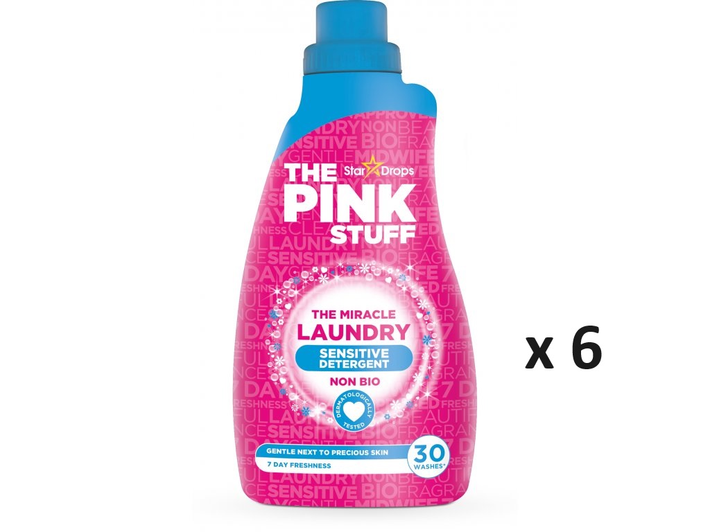 Stardrops The Pink stuff zázračný prací gel Sensitiv 30 dávek, 6x960 ml-VÝHODNÉ BALENÍ