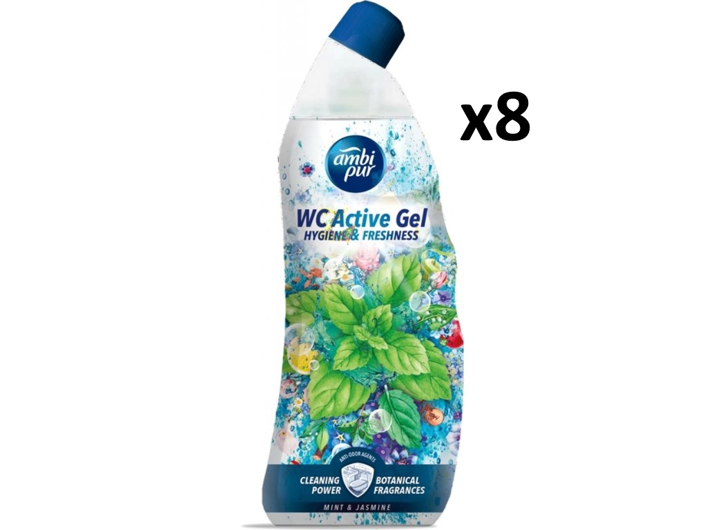 Ambi Pur aktivní WC čistič - Blue Mint & Jasmine 8x750 ml-VÝHODNÉ BALENÍ