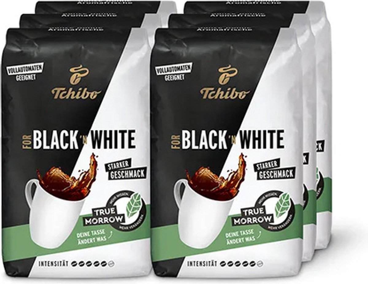 Tchibo Caffe BLACK & WHITE, zrnková káva 6x1 kg-VÝHODNÉ BALENÍ
