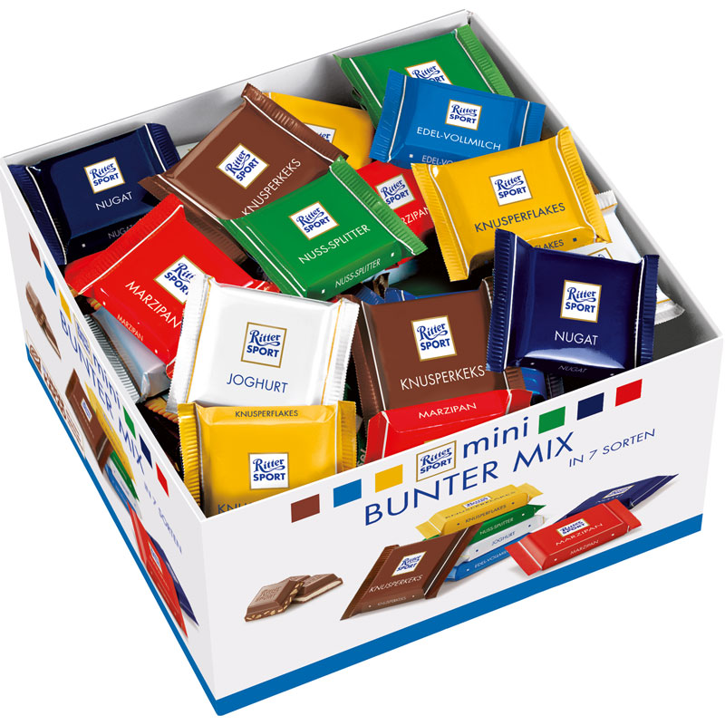 Ritter Sport MINI pestrý mix 84 ks, 1,4 kg