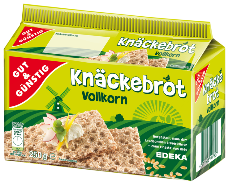 G&G Knäckebrot celozrnný žitný 250g - originál z Německa
