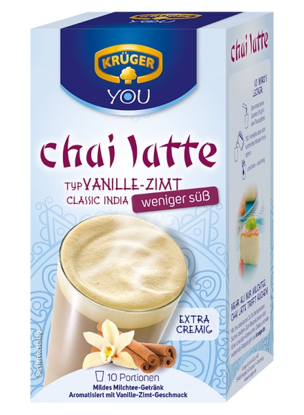 Krüger YOU chai latte Vanilka a skořice s malým obsahem cukru 10 ks, 250 g