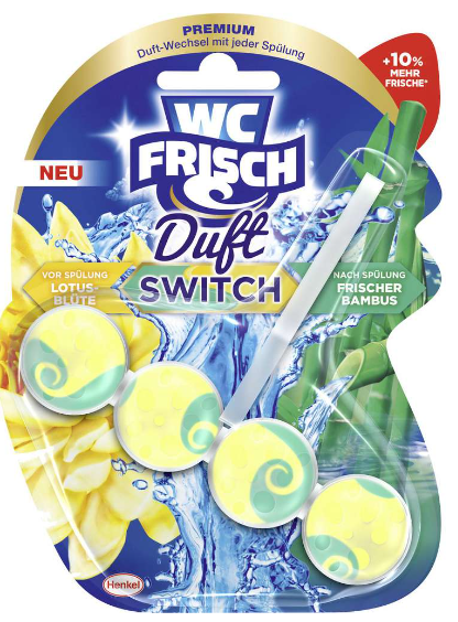 WC frisch Blau Kraft vůně lotusu a bambusu závěsný blok 1 ks