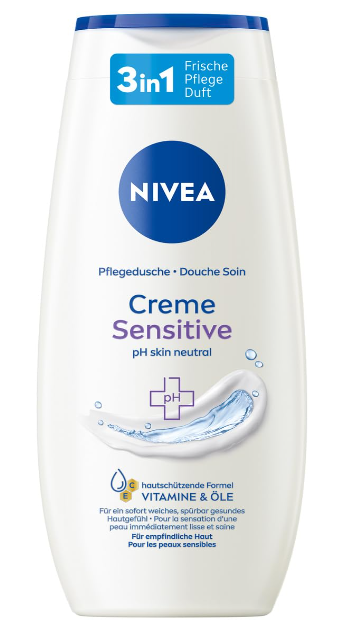 Nivea Sensitive 3v1 pečující sprchový gel 250 ml - originál z Německa