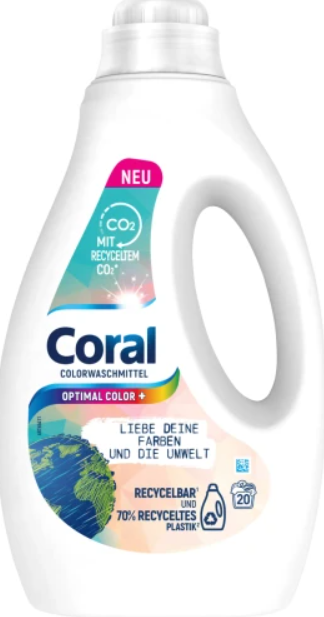 Coral Optimal Color prací gel na barevné prádlo 20 dávek, 1l - originál z Německa
