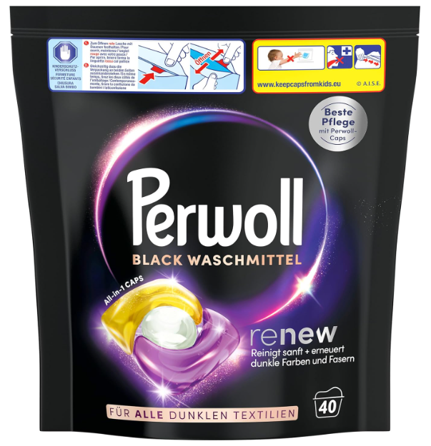 Perwoll Renew & Care Caps na tmavé prádlo All-in-One, 40 dávek, 540g