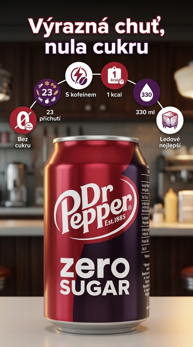 Dr Pepper Zero Sugar 330 ml - mobiln? infografika
