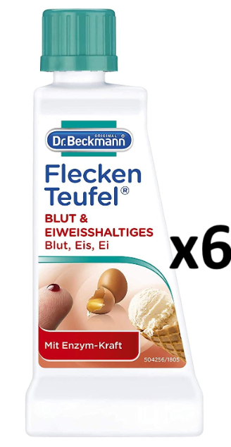 Dr. Beckmann ďáblík na odstraňování skvrn od krve a látek obsahujících bílkoviny 6x50 ml-VÝHODNÉ BALENÍ