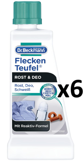 Dr. Beckmann ďáblík na odstraňování skvrn od rzi a deodorantů 6x50 ml-VÝHODNÉ BALENÍ