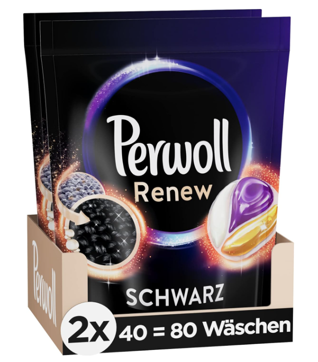 Perwoll Renew & Care Caps na tmavé prádlo All-in-One, 2x40 dávek, 80 dávek-VÝHODNÉ BALENÍ