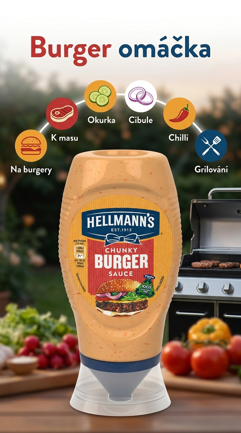 Hellmann's Chunky Burger - mobilní infografika