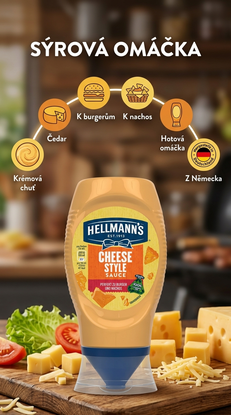 Hellmann's Sýrová omáčka 250 ml - mobilní infografika