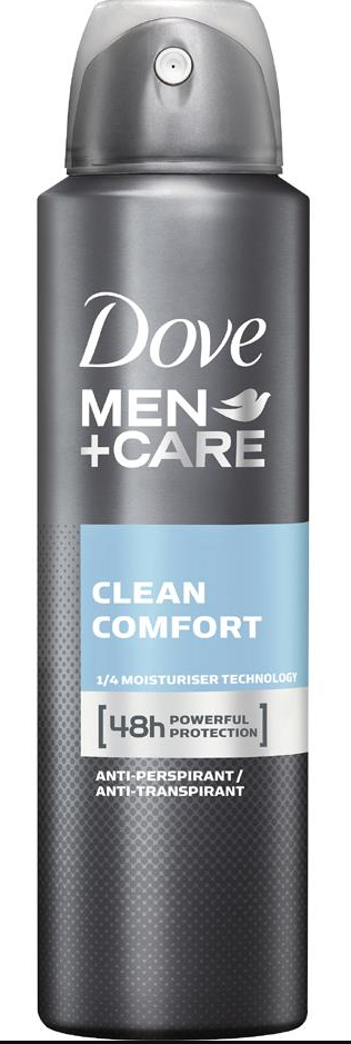 Dove Men+Care Deospray Clean Comfort anti-transpirant, 150 ml