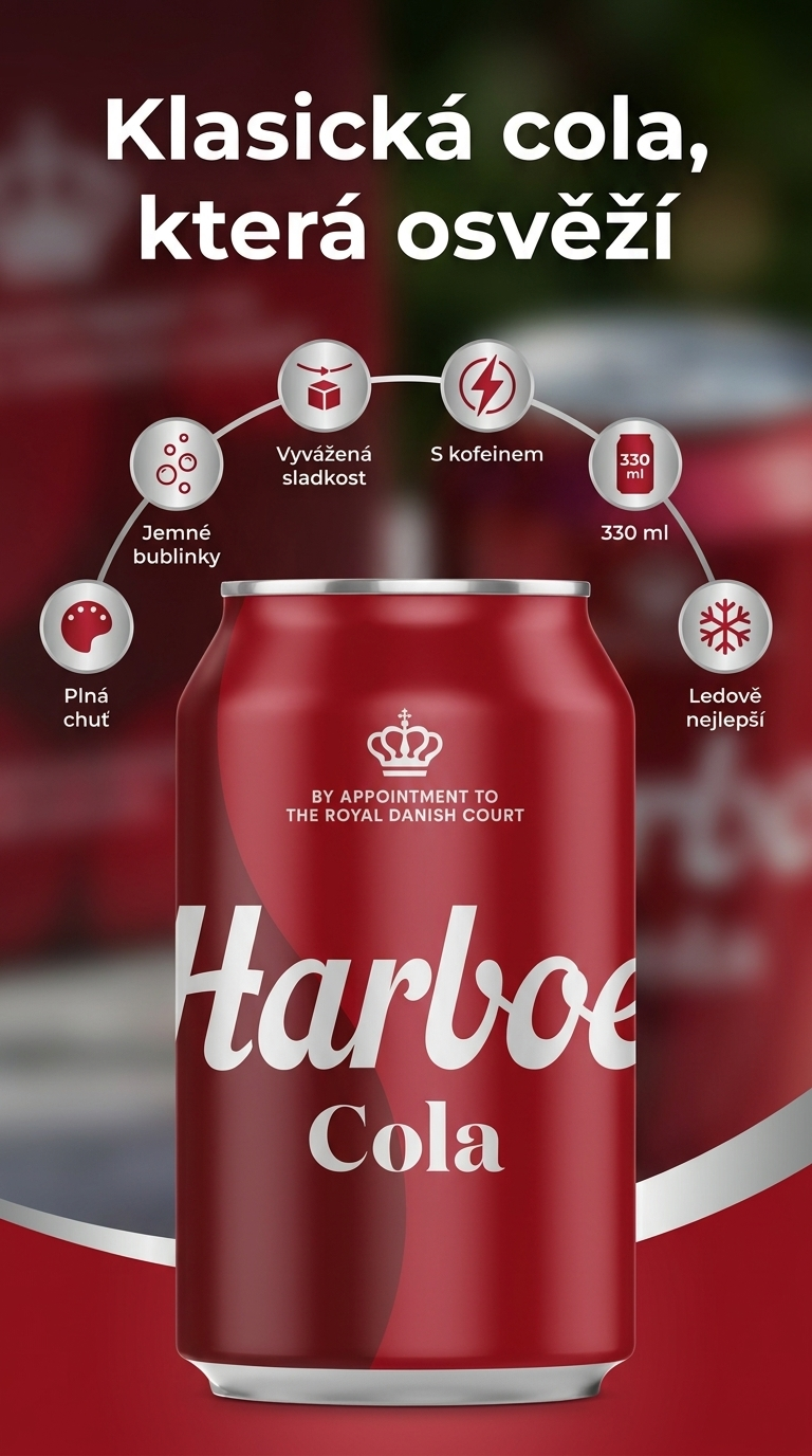 Harboe Cola 330 ml - mobilní infografika