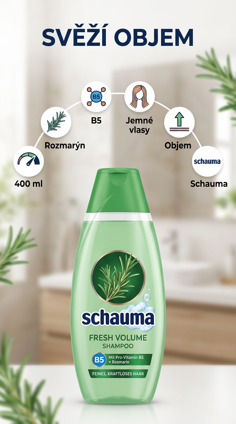 Schauma Fresh Volume - mobilní infografika