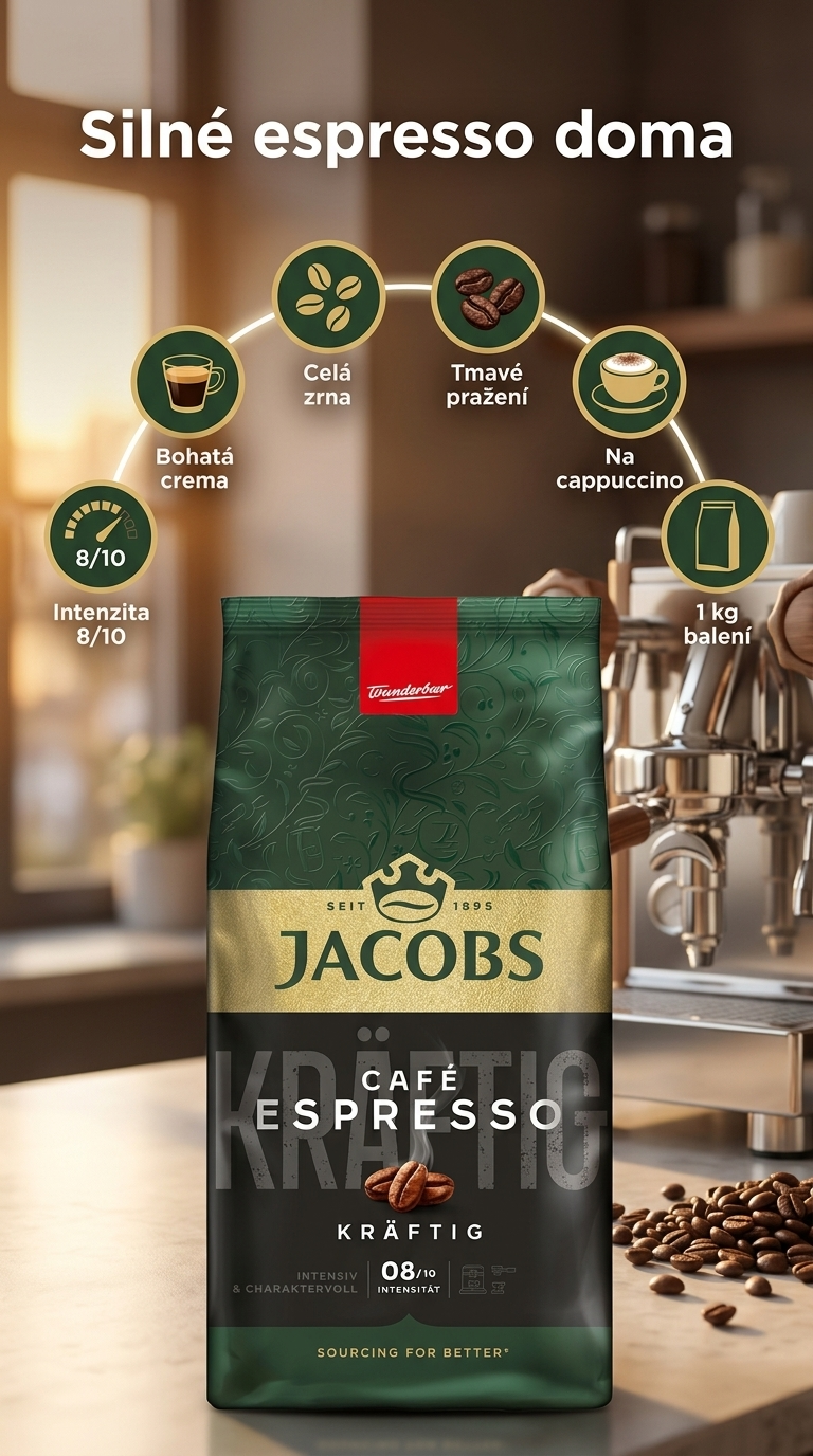 Jacobs Espresso 1 kg - mobilní infografika