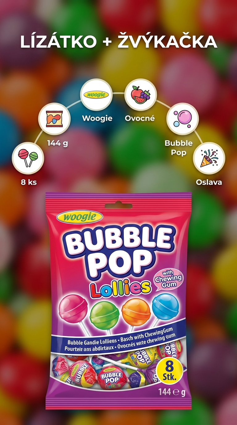 Woogie Bubble Pop - mobilní infografika