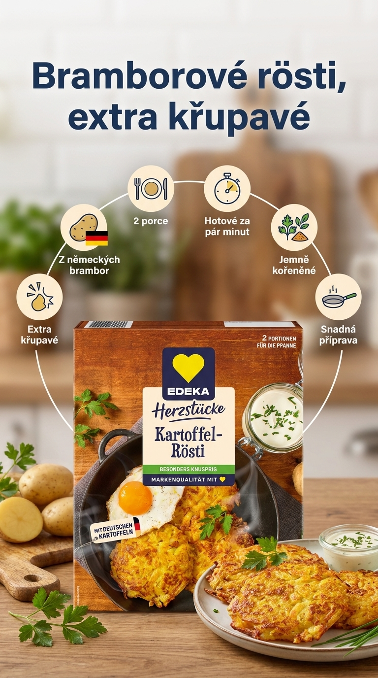 Edeka pečené brambory extra křupavé 400 g - mobilní infografika