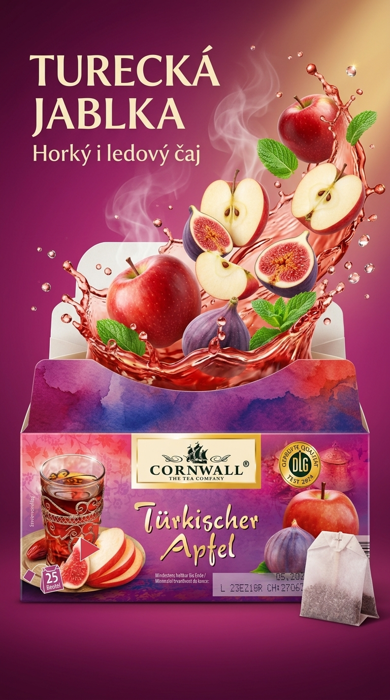 Cornwall Exotický čaj s příchutí tureckých jablek 25 sáčků - lifestyle poster