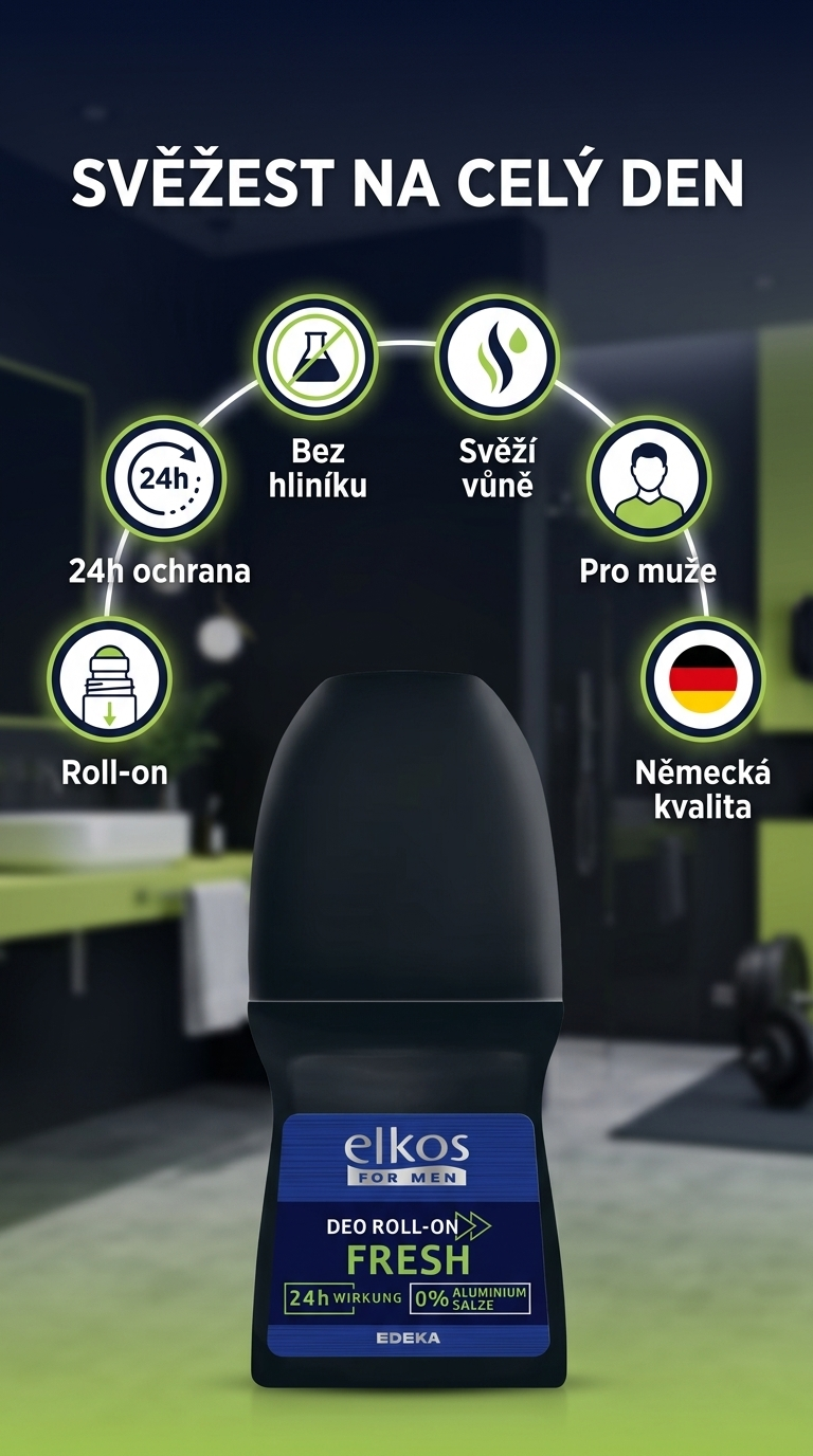 Elkos For Men Fresh Deo Roll-on 50ml - mobilní infografika