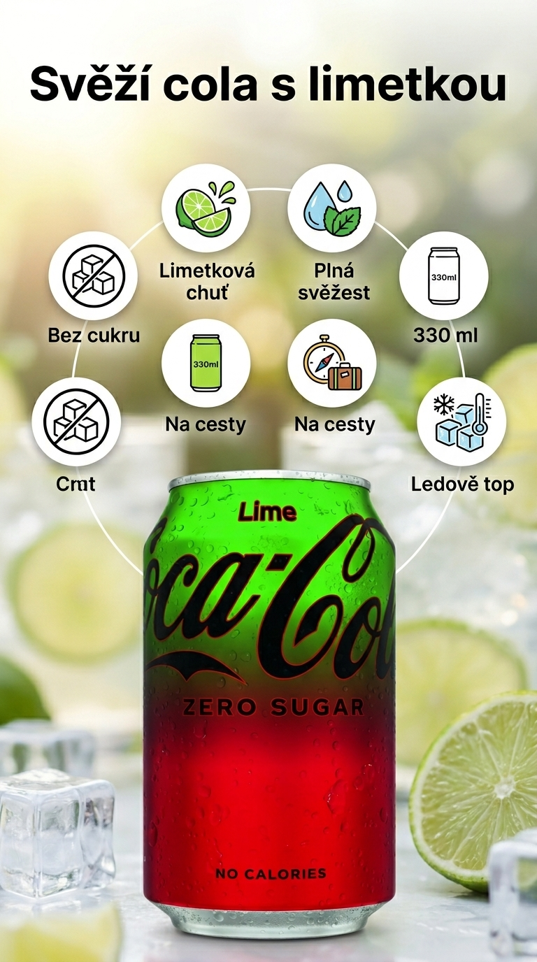 Coca Cola Zero Lime - mobilní infografika