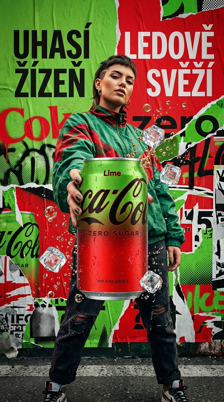 Coca Cola Zero Lime 0,33l - lifestyle poster
