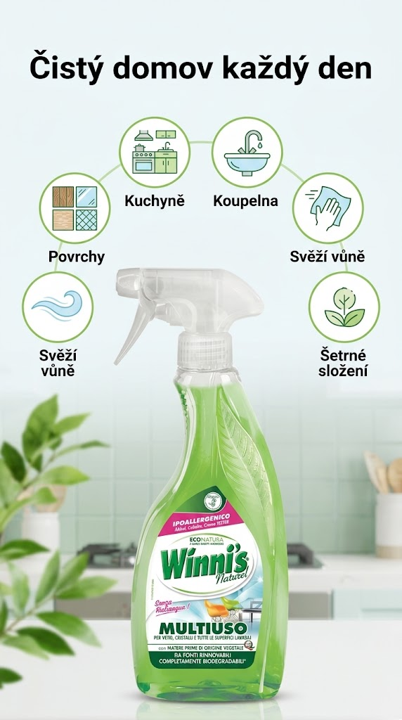 Winni's Multiuso univerzální čistič - mobilní infografika