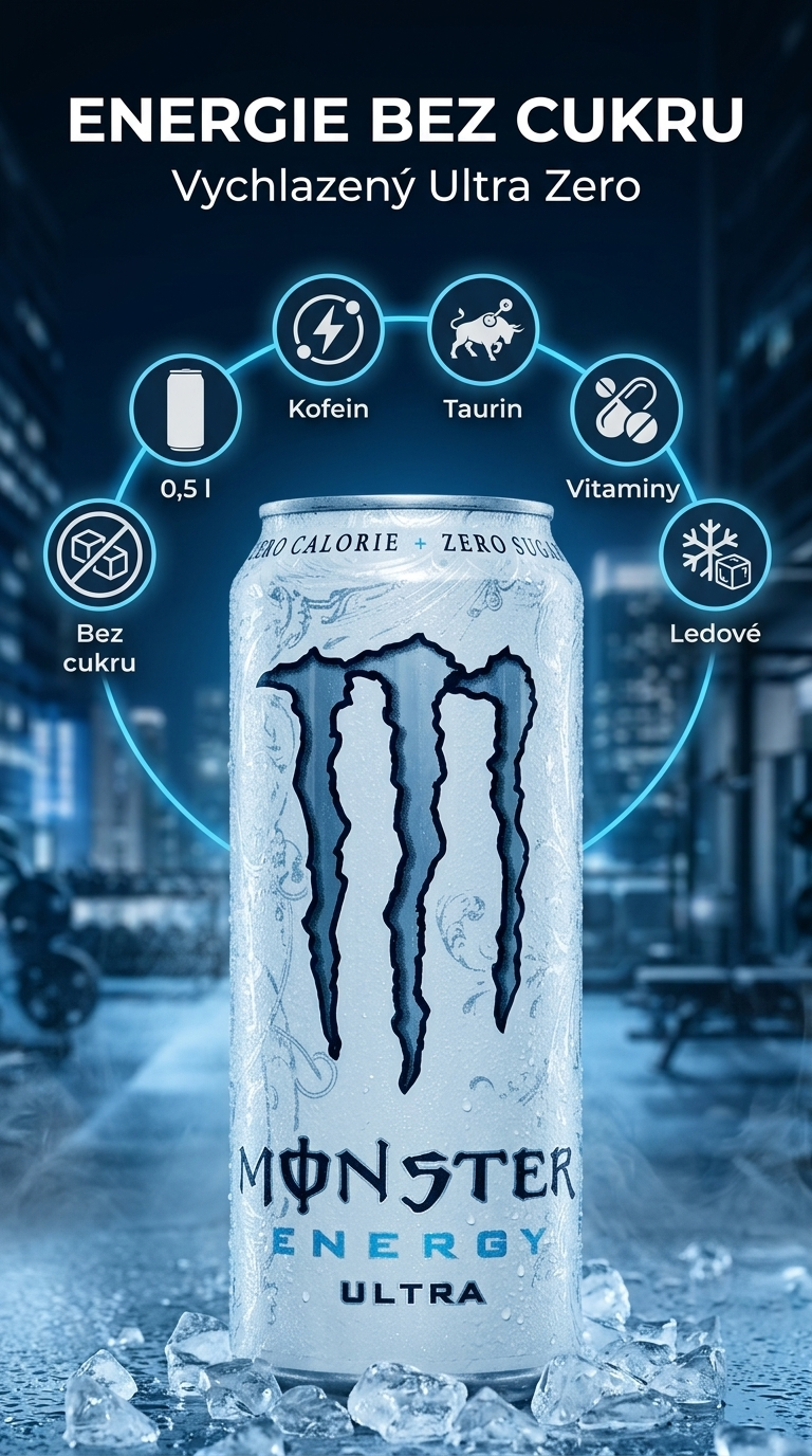 Monster Ultra Zero - mobilní infografika