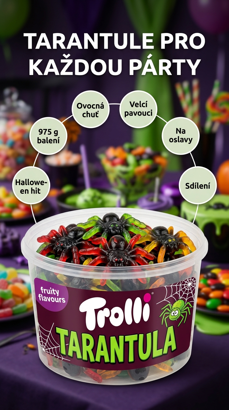 Trolli Tarantule Box 975 g - mobilní infografika