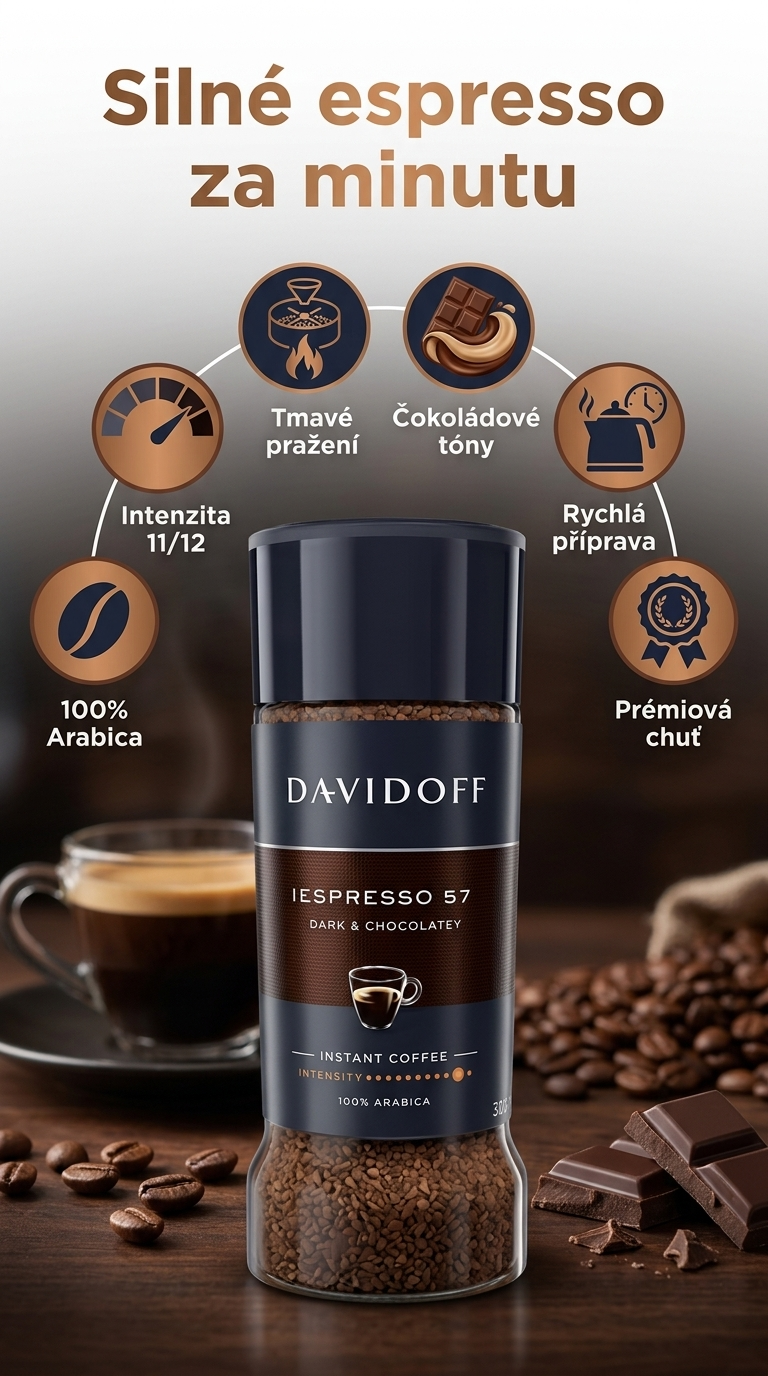 Davidoff Espresso 57 Intense 100 g - mobilní infografika